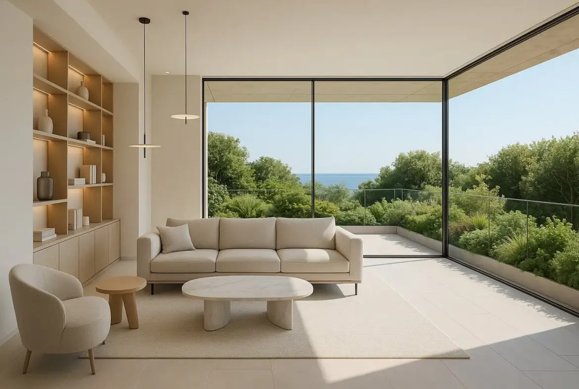 Four-bedroom penthouse in a park setting with panoramic sea and mountain views