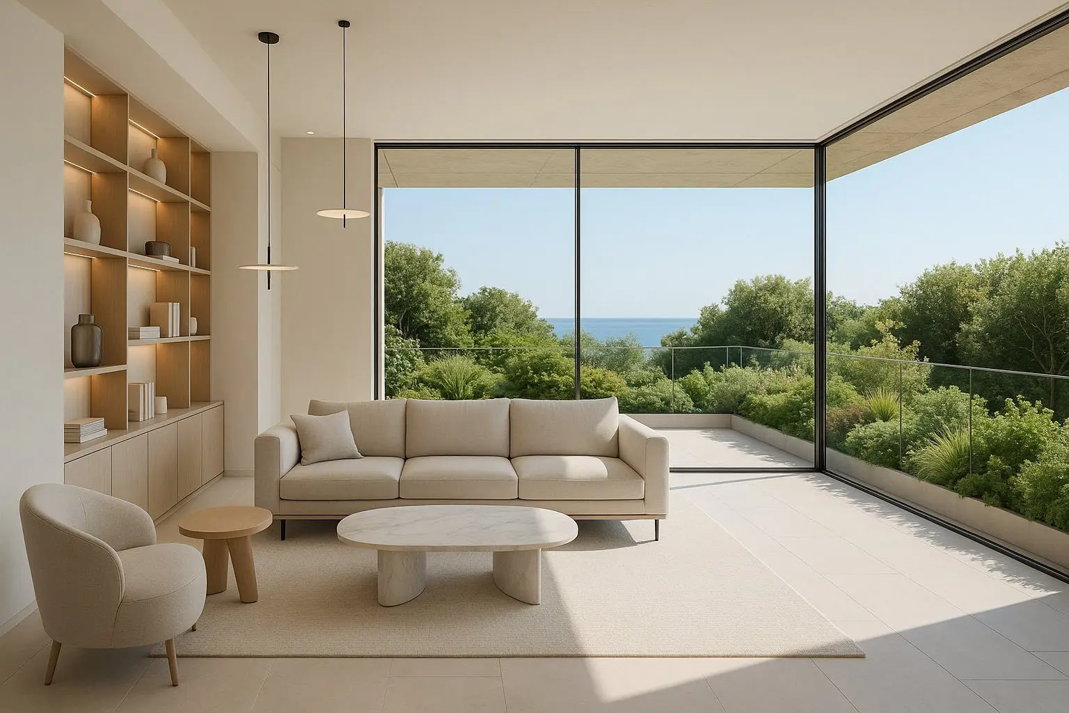 Four-bedroom penthouse in a park setting with panoramic sea and mountain views