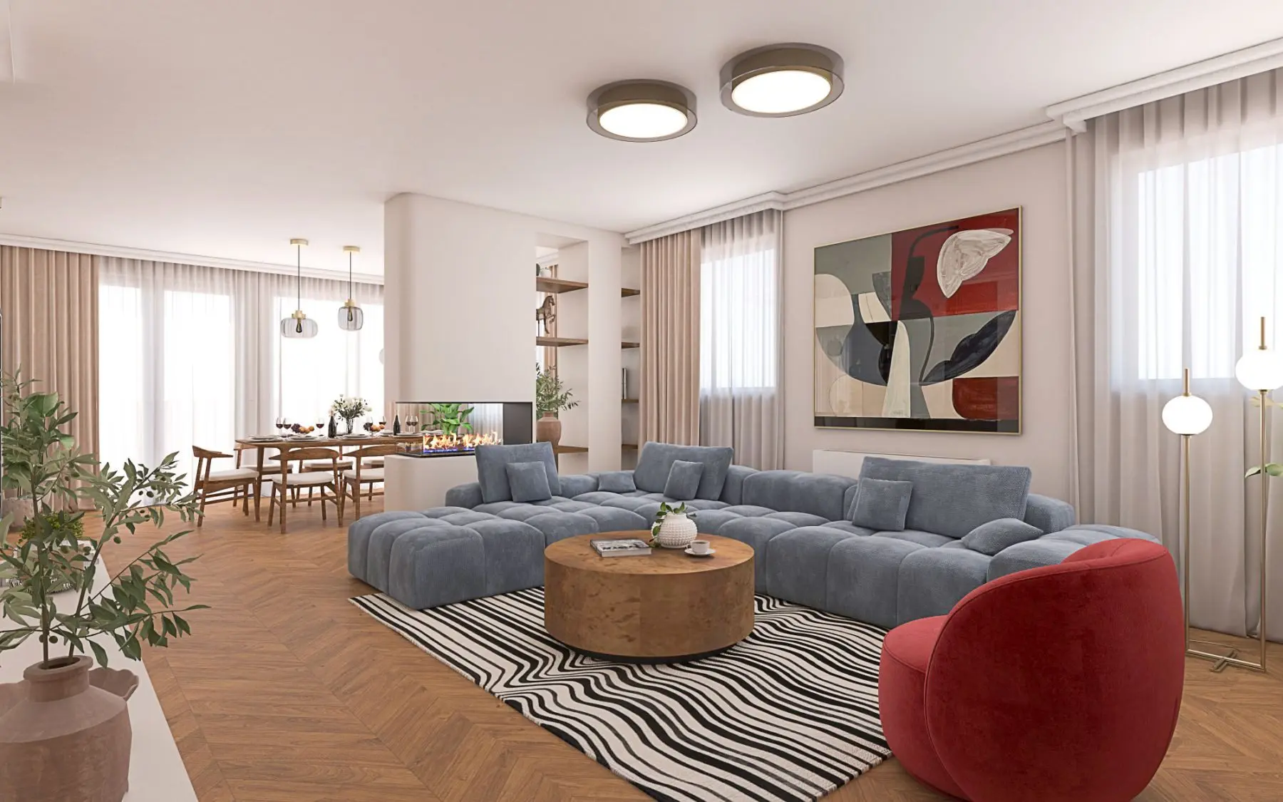 New detached house with modern architecture and high-class execution