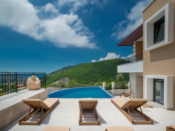 New three-room villa with pool, Becici, Budva
