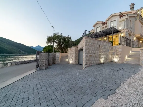 Three-story villa on the first line to the sea, available for rent, Lepetane, Tivat