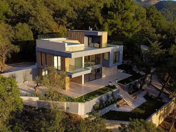 Modern family villa with pool and panoramic view, Kavač, Kotor
