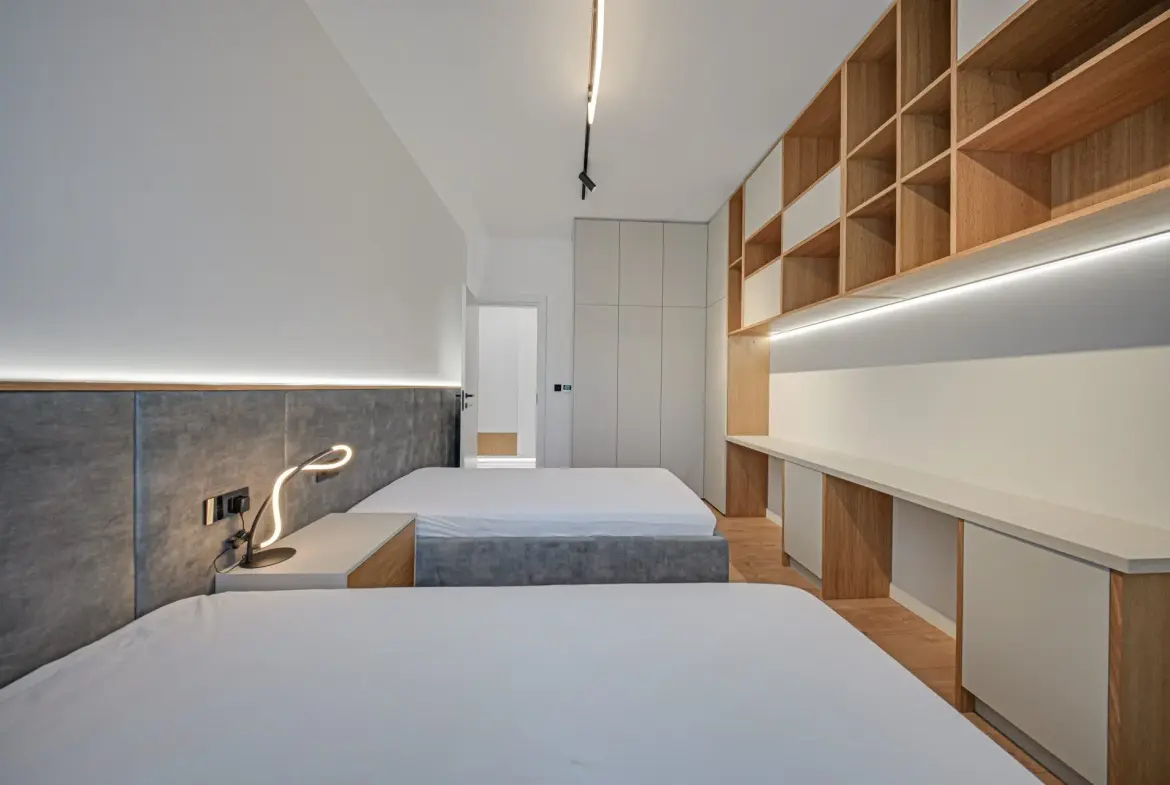 Luxurious and fully furnished two-bedroom apartment in a new gated complex for sale