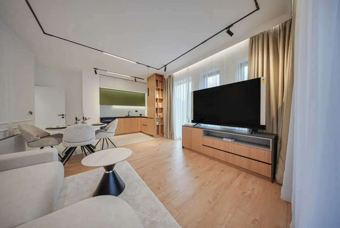 Luxurious and fully furnished two-bedroom apartment in a new gated complex for sale