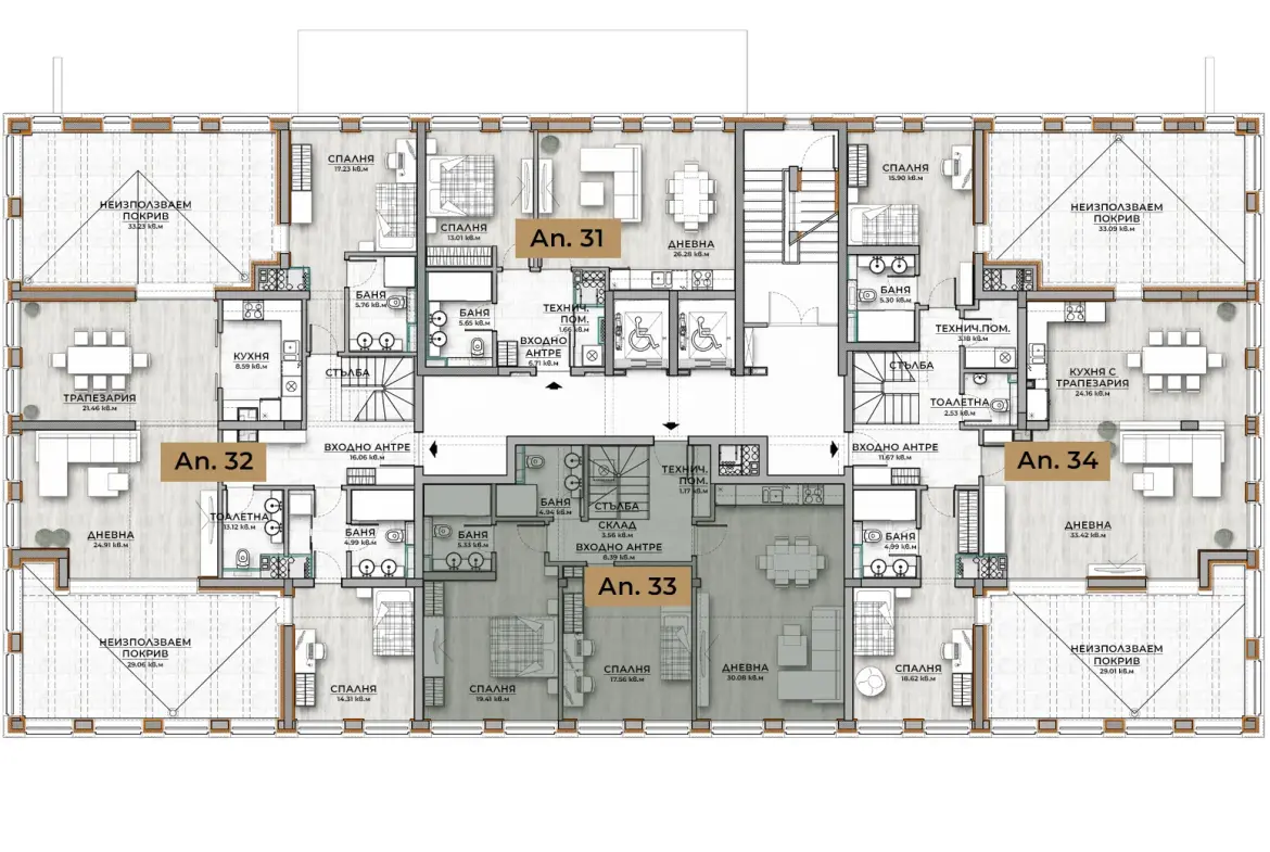 Multi-room apartment in a new elegant building on Cherni Vrah Blvd. for sale