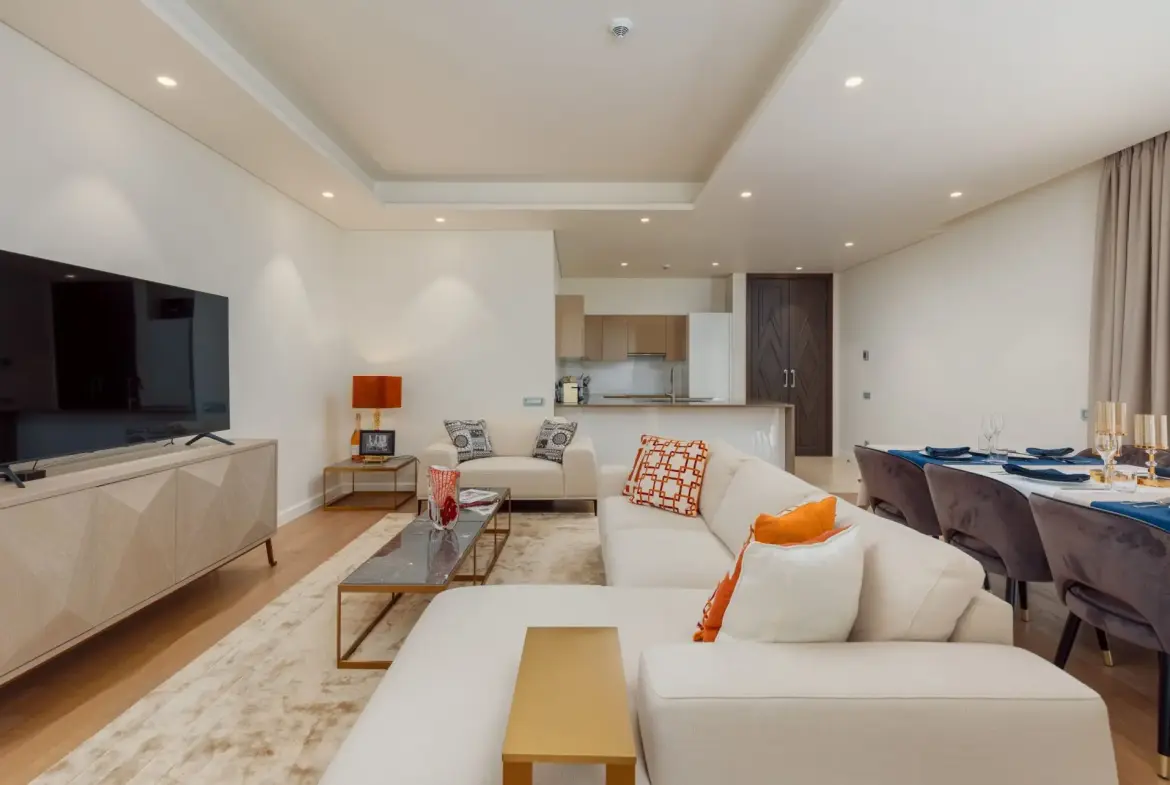 Modern three-bedroom apartment with a pool, in Portonovi