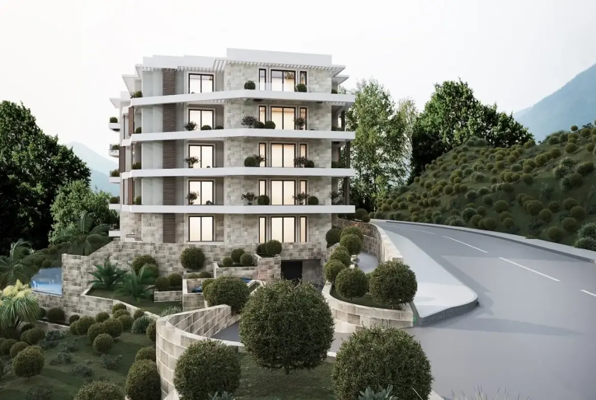 Three-bedroom apartment at a residential resort and Spa in Becici