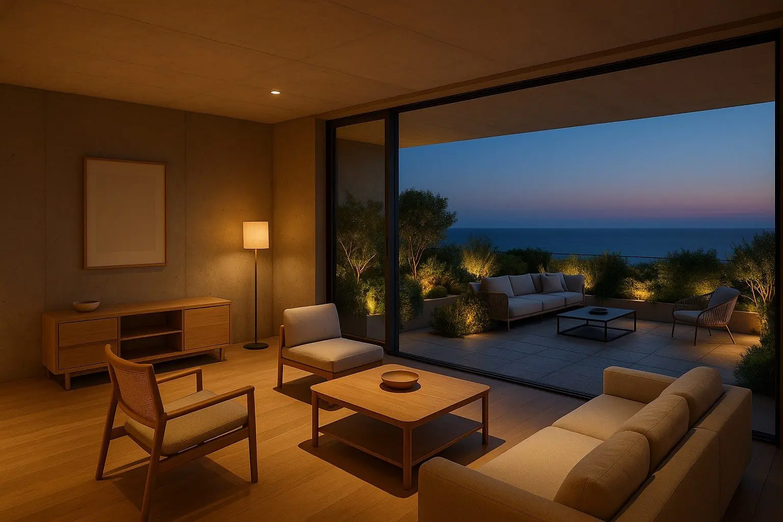 Four-bedroom penthouse in a park setting with panoramic sea and mountain views