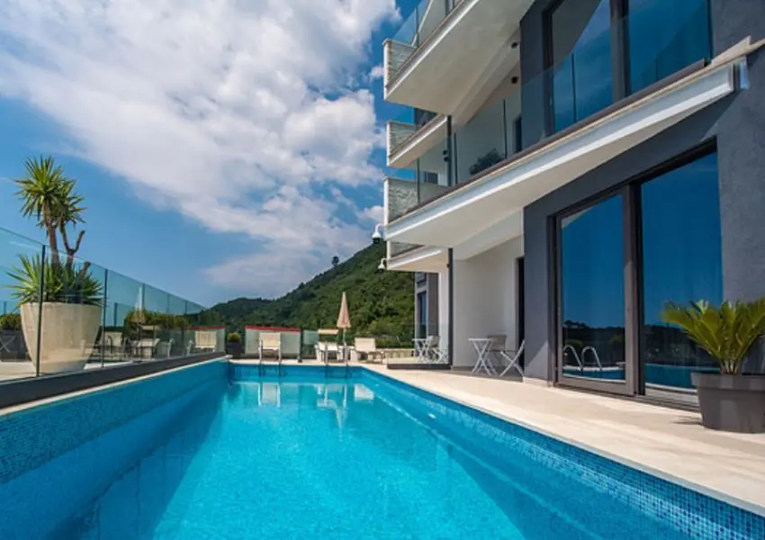 Modern villa with panoramic views of Budva riviera
