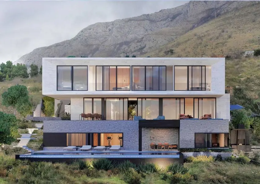 Luxury villa with pool on a cliff above the sea, Skocidjevojka, Budva
