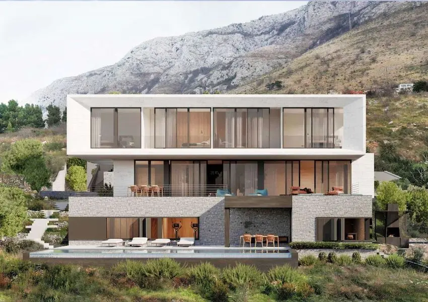 Luxury villa with pool on a cliff above the sea, Skocidjevojka, Budva