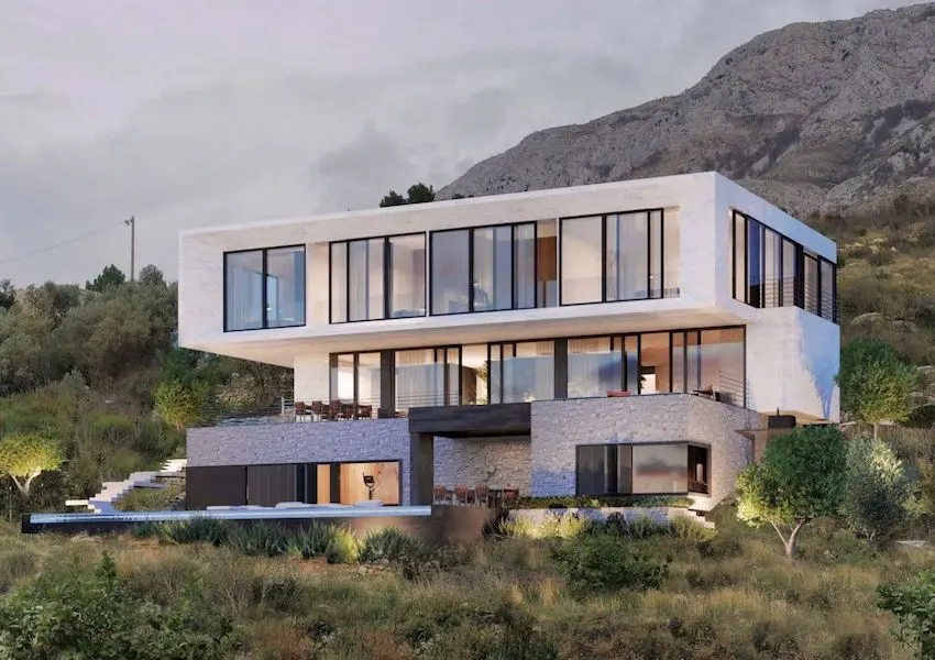 Luxury villa with pool on a cliff above the sea, Skocidjevojka, Budva