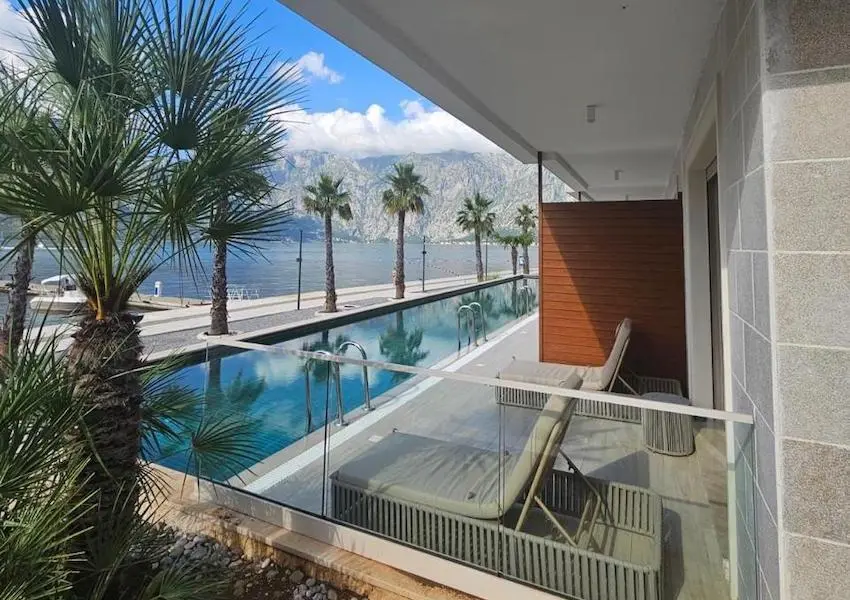 Luxury branded villa on the seafront, Stoliv, Kotor Bay