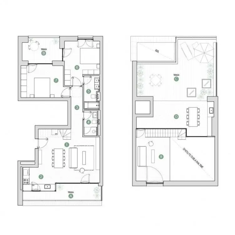 4 room penthouse for sale on the lakeshore in Pipera, Bucharest