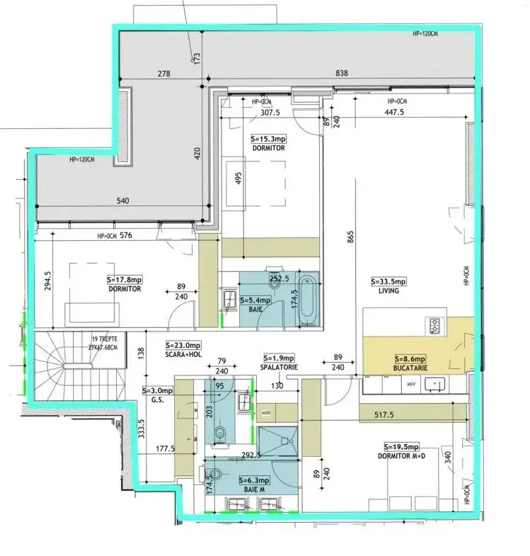 Penthouse for sale 4 rooms Cotroceni – Academia Militara area, Bucharest