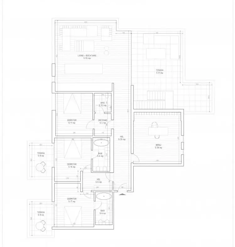 Penthouse for Sale – 5 Rooms with 200 sqm Rooftop Terrace – Aviatiei–Pipera Area, Bucharest