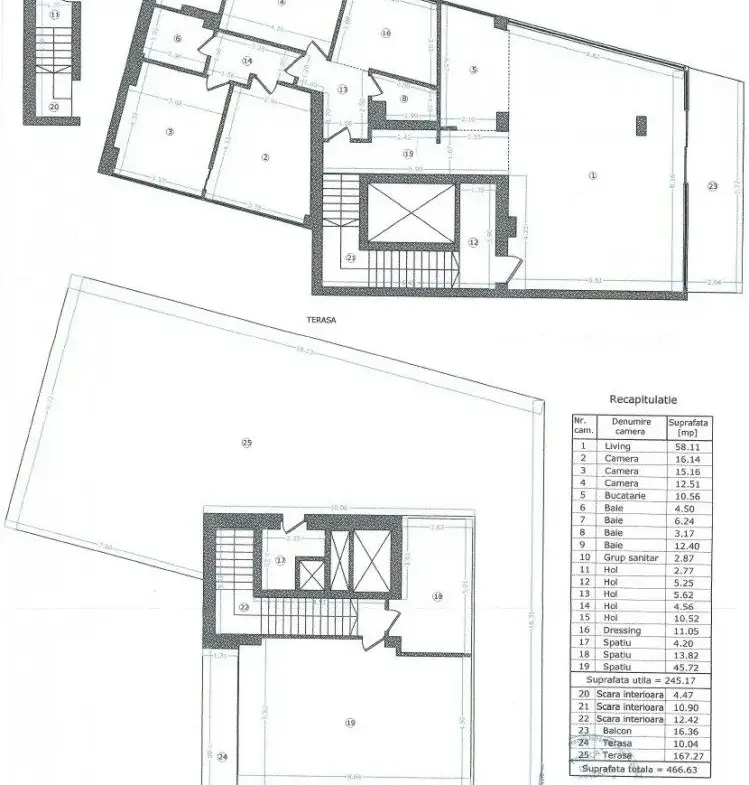 Penthouse for sale duplex type 5 rooms Titulescu – Banu Manta area, Bucharest