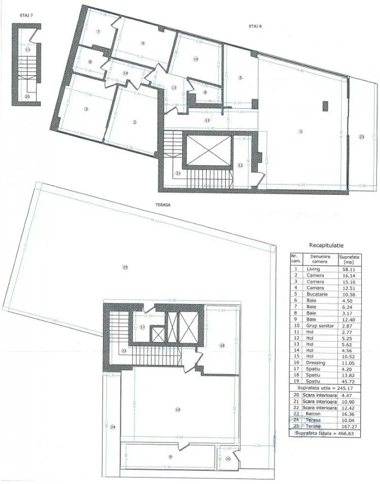 Penthouse for sale duplex type 5 rooms Titulescu – Banu Manta area, Bucharest